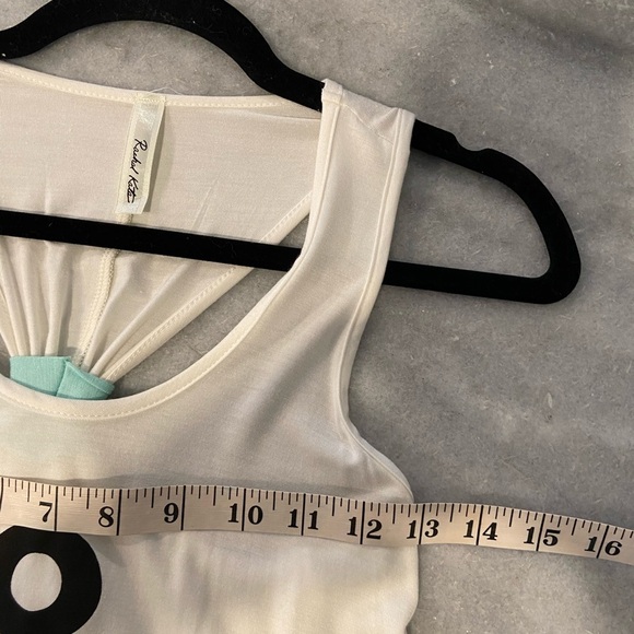 Rachel Kate Size S Cream Aqua Blue Racerback Flowy A Line Tank Top Anchor Print - Picture 9 of 10